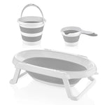Babyjem Foldable Bath Tub 3-Piece Set – Grey