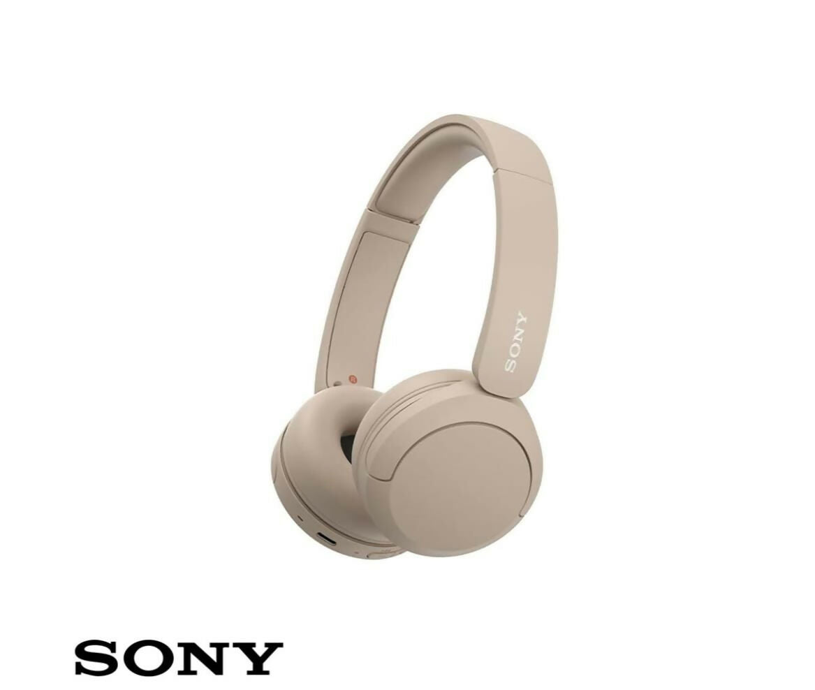 Sony WH-CH520 Wireless Headphones Bluetooth On-Ear Headset with Microphone - Beige