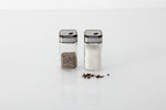 Glass Salt & Pepper Dispenser Set with Metal Lids