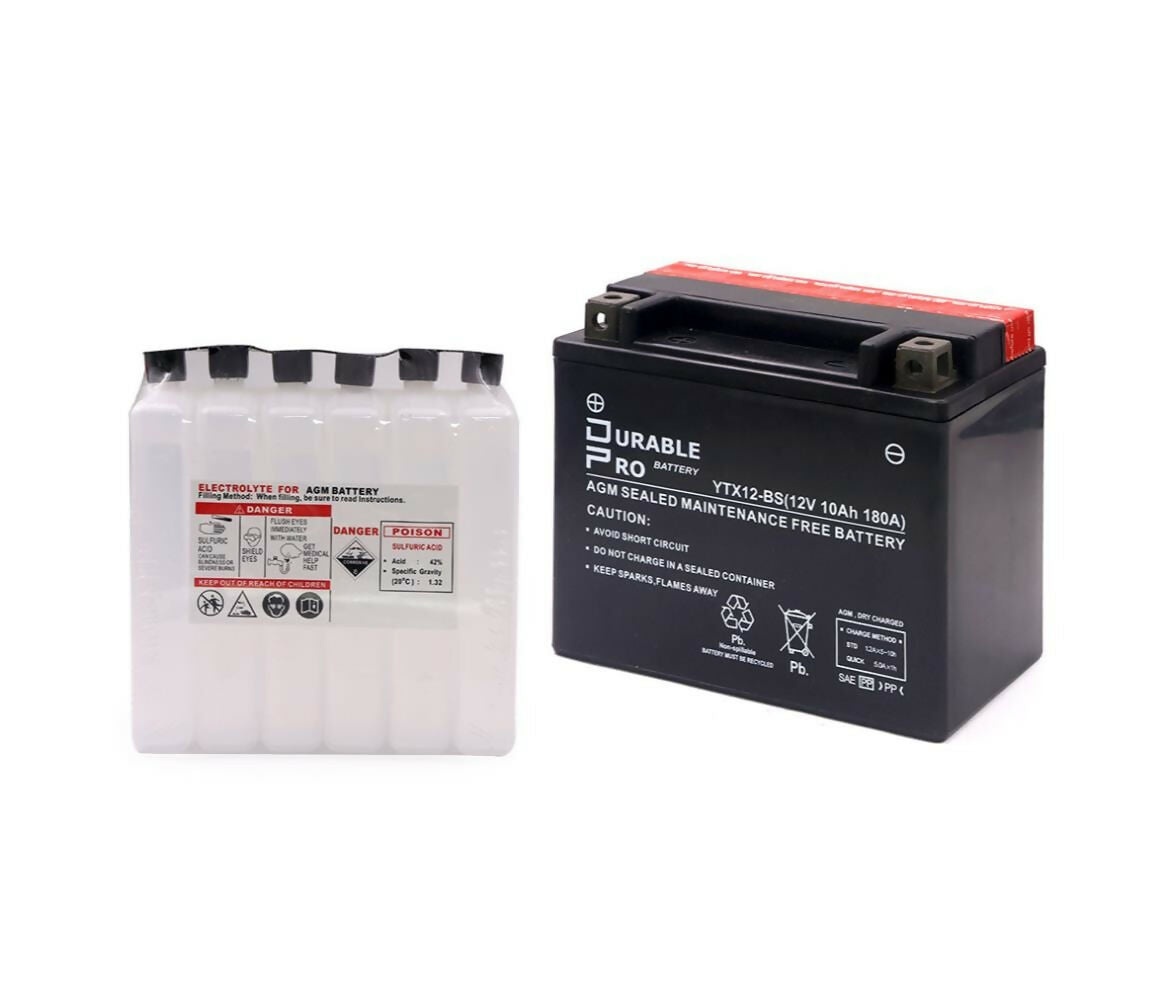 Motorcycle Battery | YTX12-BS Durable Pro| 12V 10Ah