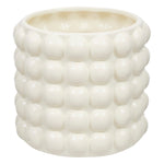 Plant Pot "Sky" — Small Glazed Dolomite Planter with Textured Dots D.16 x H.14 cm