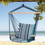Hammock With Blue Stripes Hanging Chair for Outdoor Relaxation