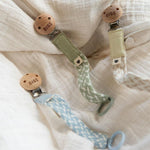 BIBS: Pacifier Clip Braided (Petrol / Baby Blue)
