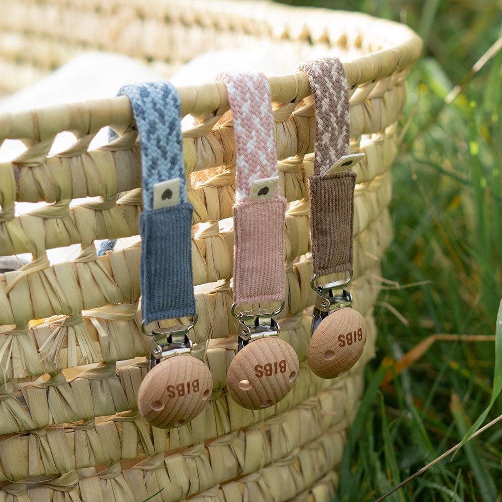 BIBS: Pacifier Clip Braided (Petrol / Baby Blue)