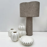 White Decorative Ruffle Bowl Resin Centerpiece for Home or Garden
