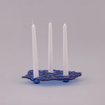 Handmade Blue Glass Candle Holder