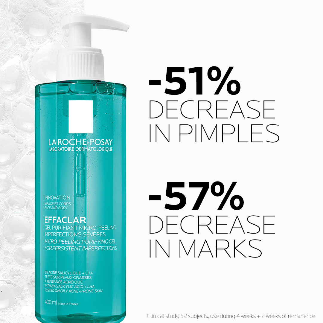 La Roche-Posay Effaclar Micro-Peeling Purifying Gel | Purifying Facial Cleanser for Oily and Acne-Prone Skin