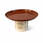 Metal Cake Stand with Palm Cutout Base Serving Plate