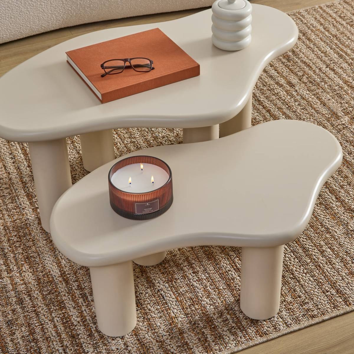 Tables Gignognes "Olao" Nesting Side Tables, Organic Matte Top