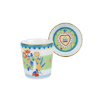 ESPRESSO CUP WITH LID/SAUCER FLOWERS