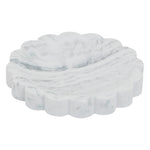 Marby Soap Dish - Scalloped Marble-Effect Polyresin 12.4cm