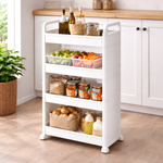 Multi-Use Rolling Storage Trolley Slim Multi-Tier 53x18x93.5 cm