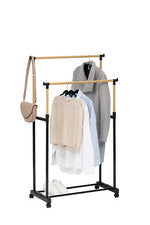Woody Double Clothes Rack Stainless Steel & Plastic - Adjustable