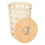 Laundry chest Harmony 60 L clay – Ventilated basket, FSC bamboo lid