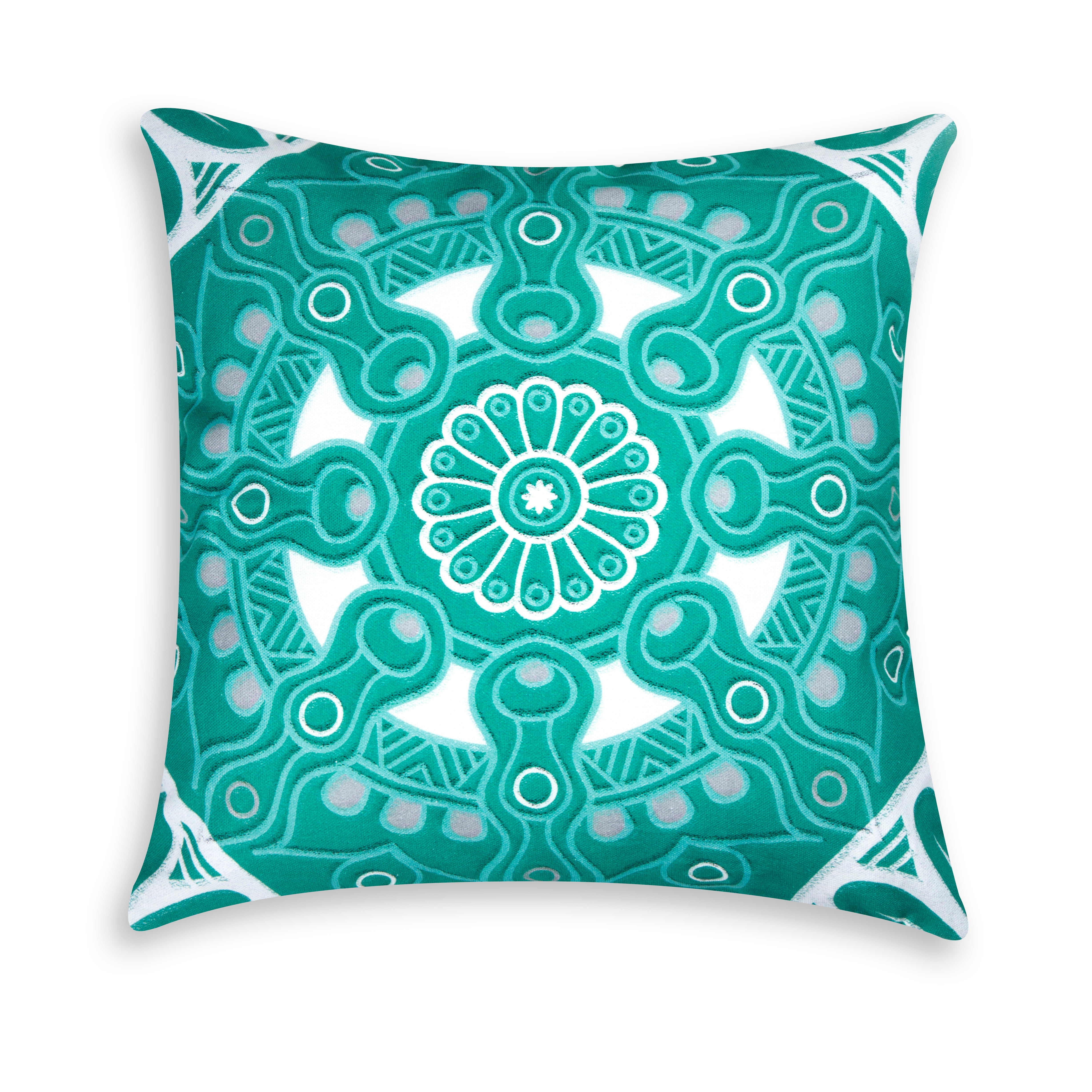 "MANDALA" Light Blue Pillow - Decorative Cushion, 45x45 cm