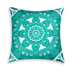 "MANDALA" Light Blue Pillow - Decorative Cushion, 45x45 cm