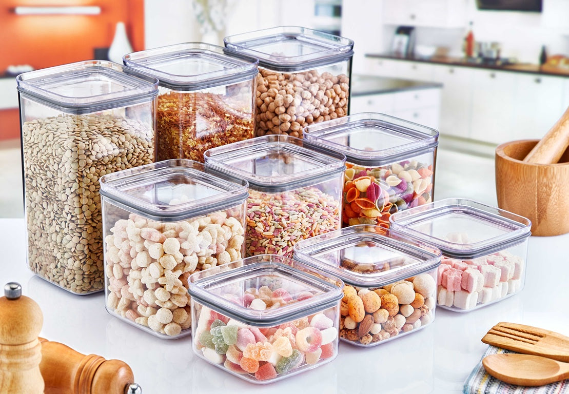 Crystal Square Storage Container 2L Airtight Food Organizer