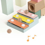 Classic World: Wooden Marble Blocks Construction Set