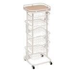 5-Basket Trolley Balm – Vertical Kitchen Storage with MDF Top