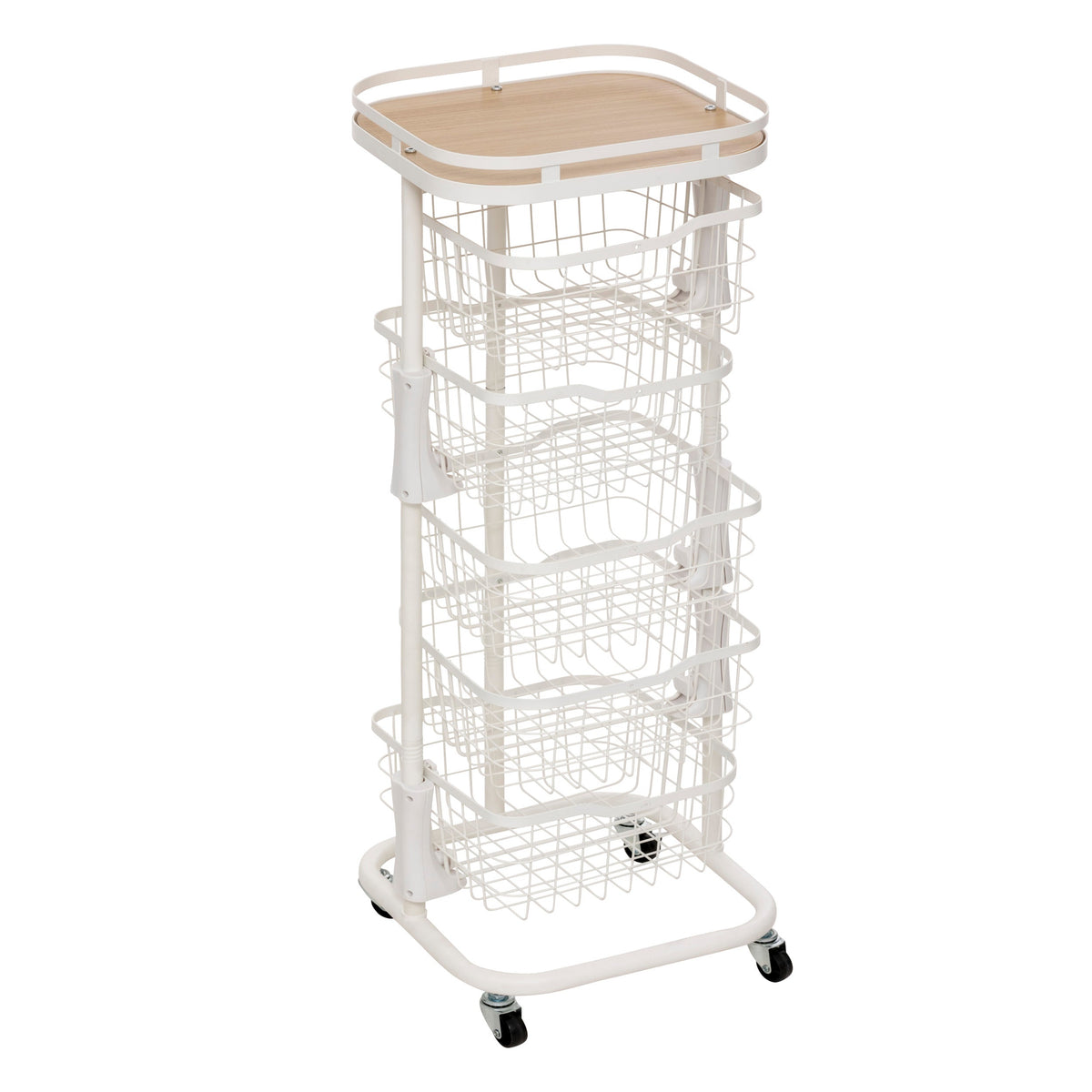 5-Basket Trolley Balm – Vertical Kitchen Storage with MDF Top