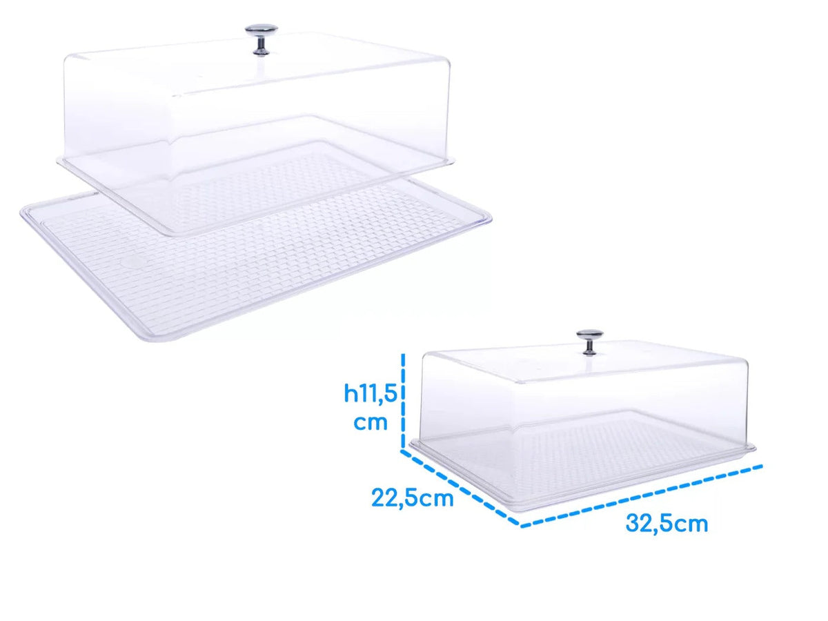 Transparent Polycarbonate Serving Plate with Lid