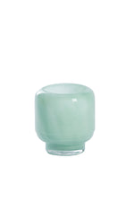Tealight Glass Mint Green Candle Holder, Round Decorative Accent