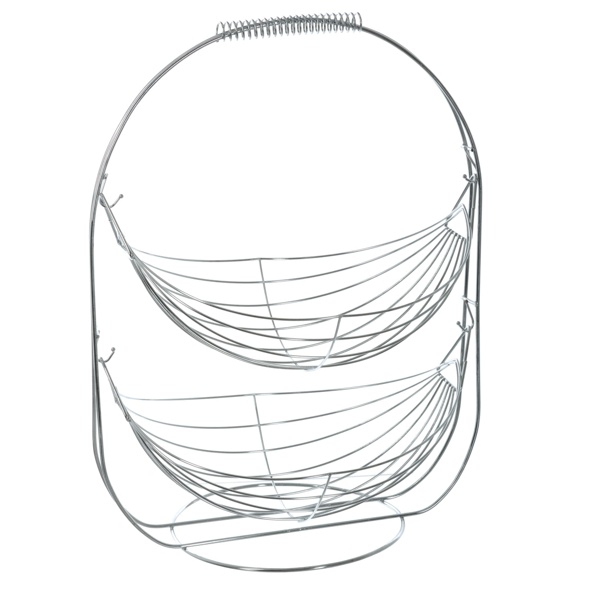 2Level Silver Fruit Basket