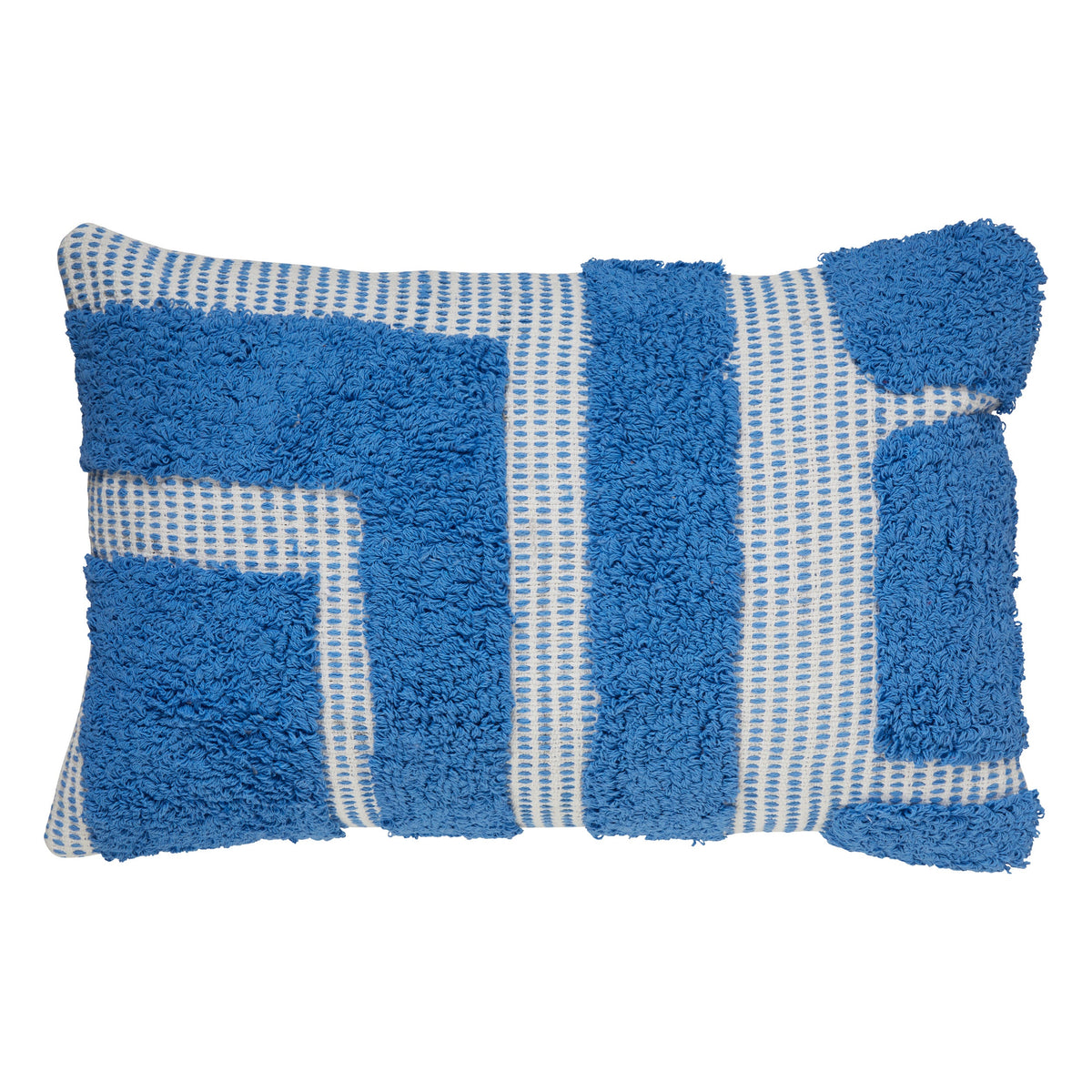 Poppy Rectangular Cushion – Tufted Cotton Removable Cover 58x38 cm