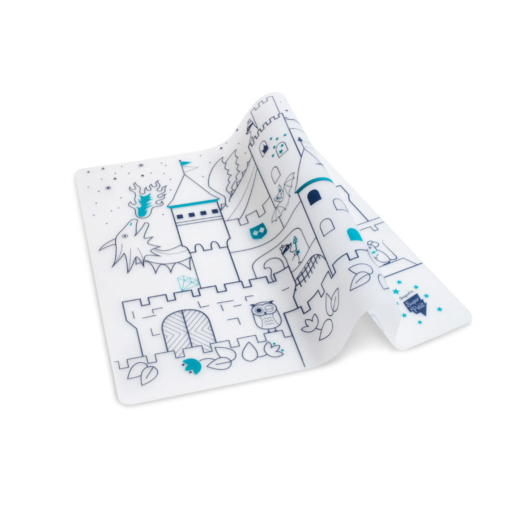 Superpetit Coloring PlaceMat + 5 Erasable Markers - Castle