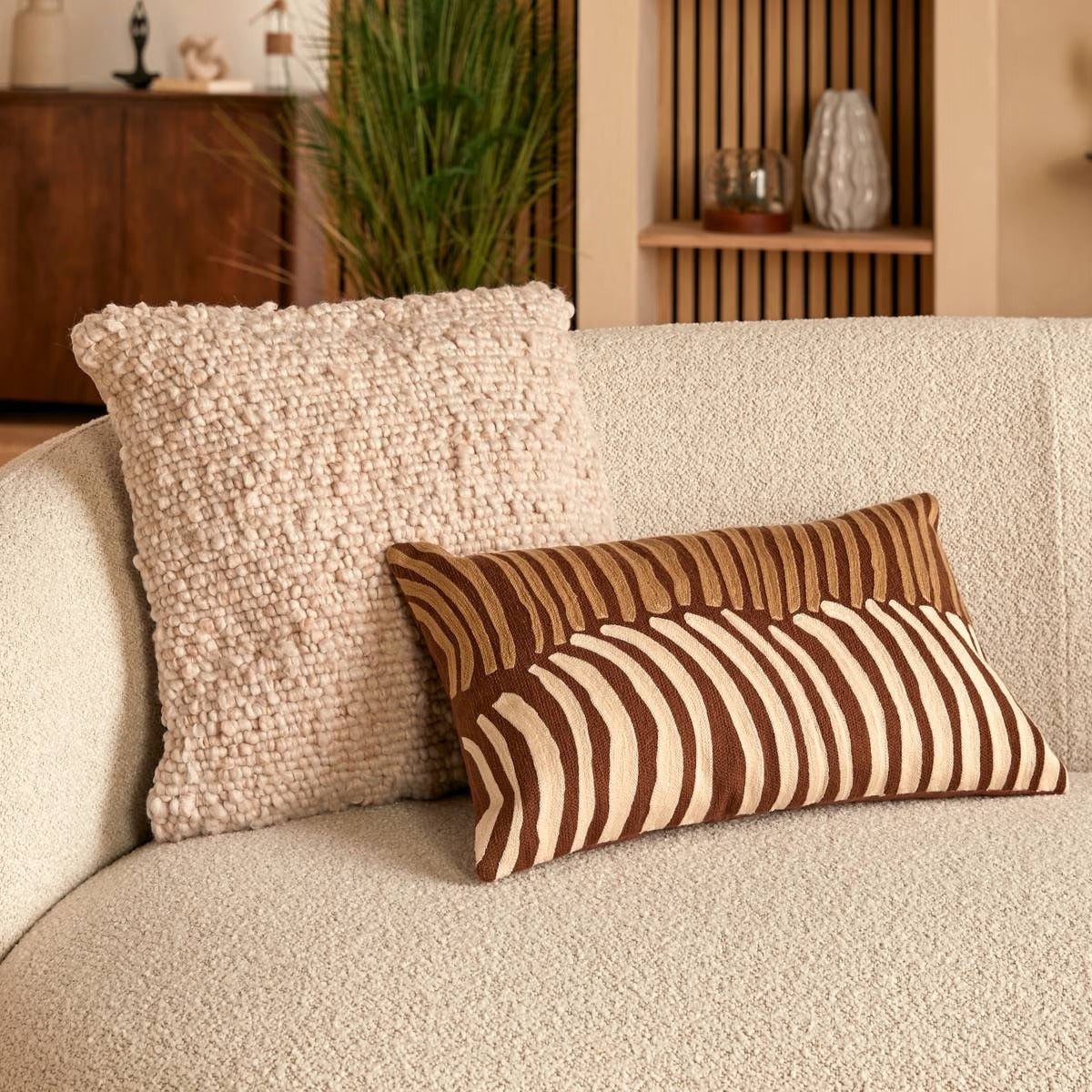 Cushion "Volna" Square Wool-Like Cushion 45x45x15 cm Removable Cover