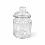 Glass Storage Jar Textured Clear 250 ml 600 ml