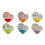 Ikat Dinner Set 18 Pcs - Colorful Ikat Pattern Plates & Bowls