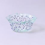 Handmade Glass Serving Bowl with Colorful Patterns