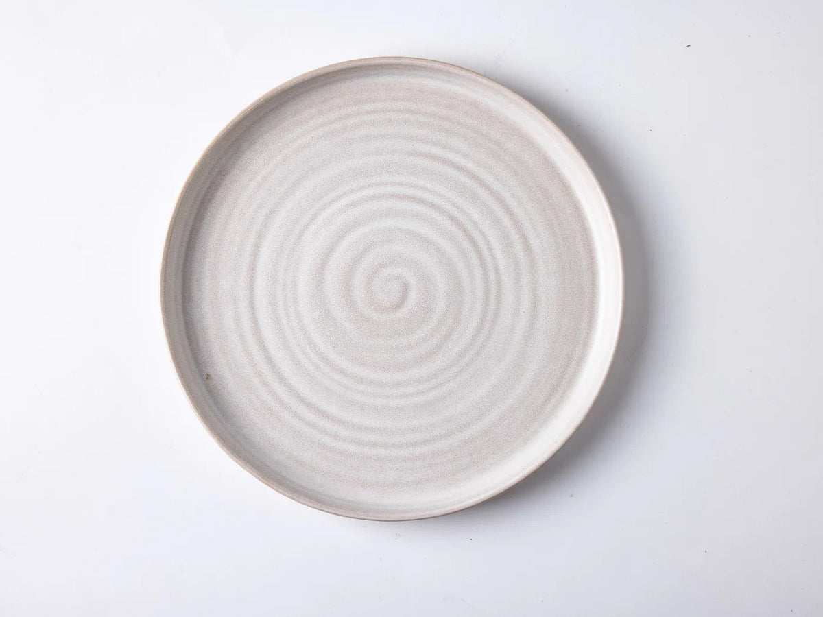 Sandy Spiral Side Plate, Glazed Beige Pottery Dessert Plate 21cm