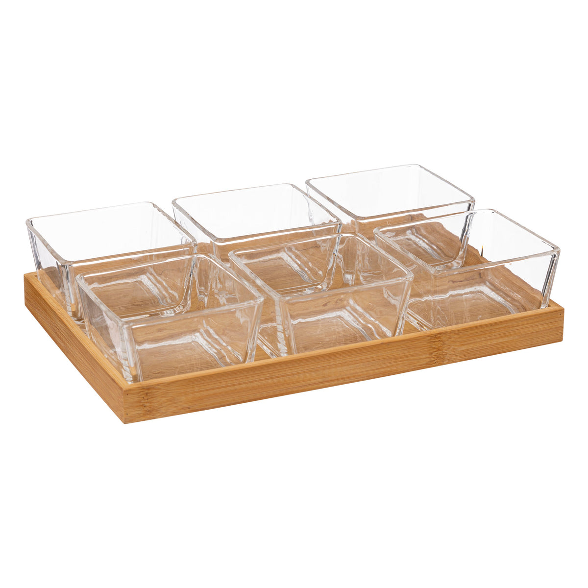 Appetizer Set Bamboo Glass 7pcs