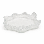 Segmented Jelly Glass Serving Bowl with Dots 45x45x10 cm