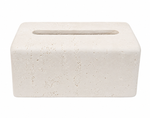 Stone Tissue Box – White (21×11×9 cm)
