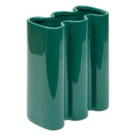 Flow Vase - Teal Glazed Ceramic Vase with Space Age Wavy Design