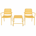 OUTDOOR STEEL SET 1+1 WITH TABLE