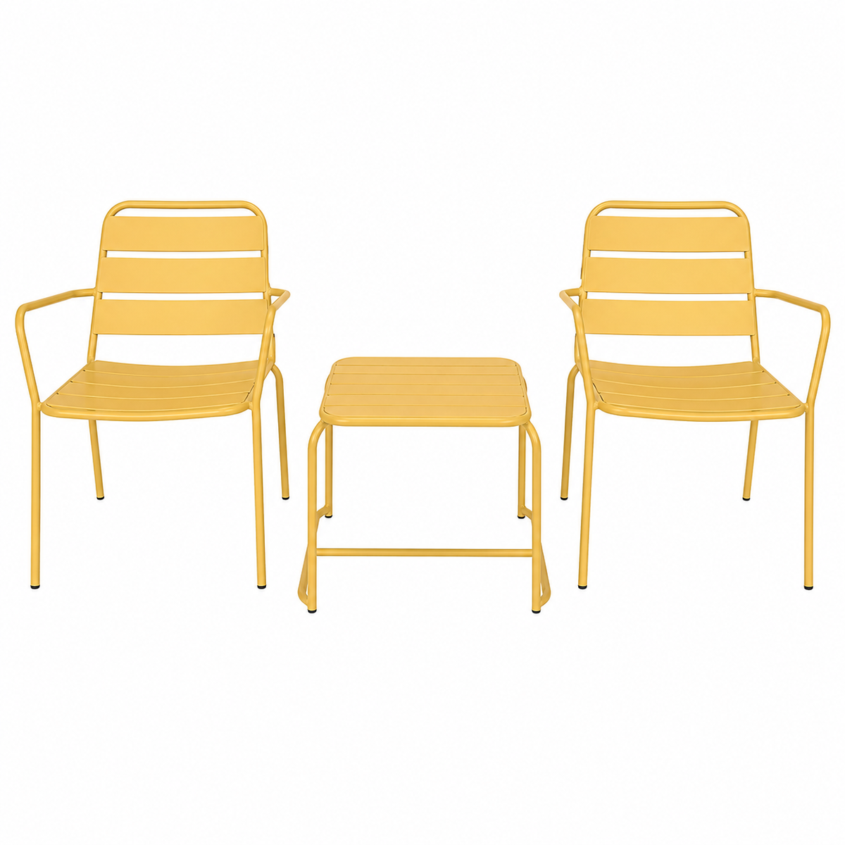 OUTDOOR STEEL SET 1+1 WITH TABLE
