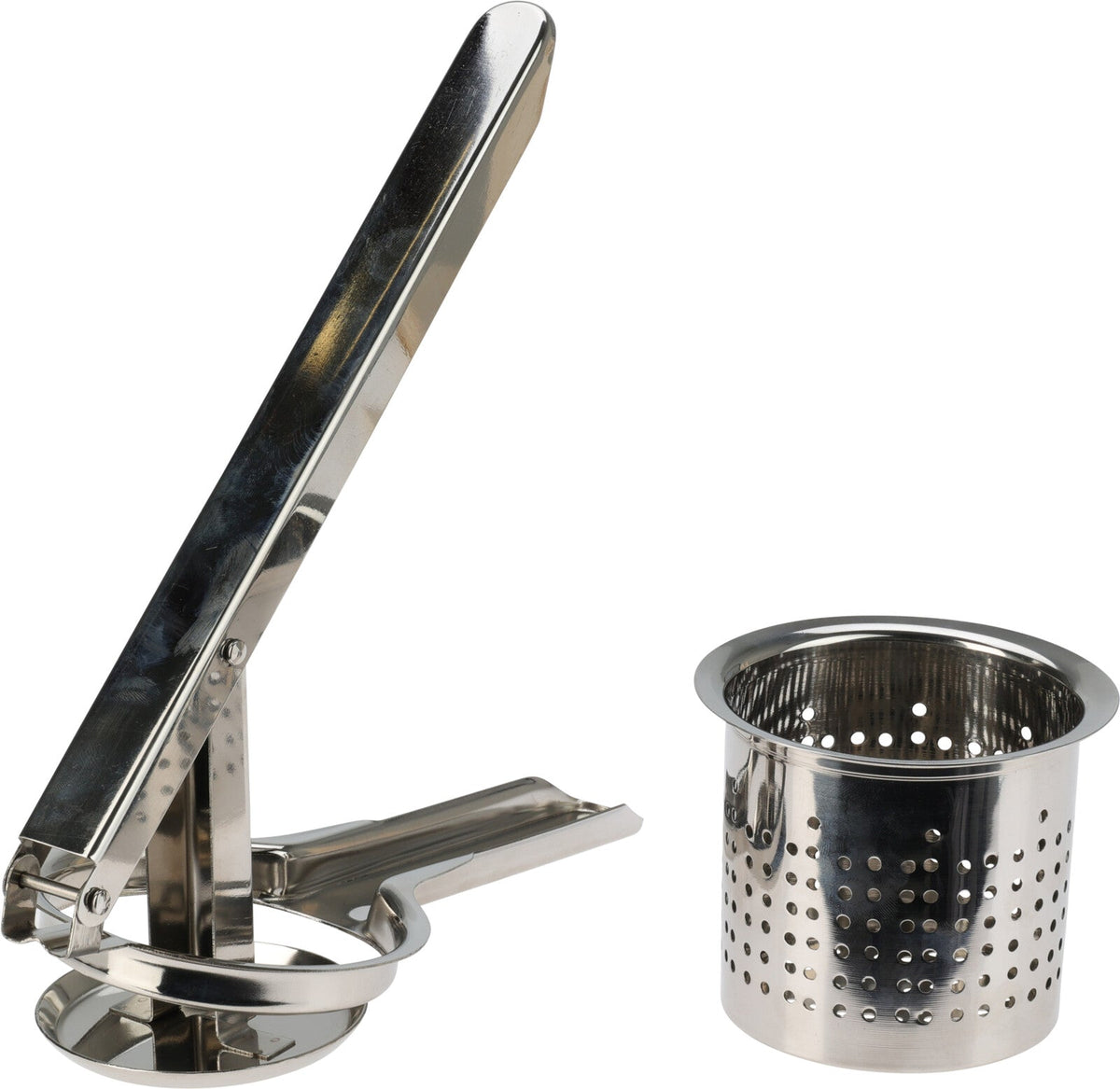 Potato Press Stainless Steel - 25 cm Handle, 10 cm Dia Press