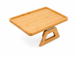 Bamboo Sofa Wide Armrest Clip-On Foldable Table Tray