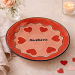 Hearts Stoneware Decorative Plate 20 x 20 cm Red Pink