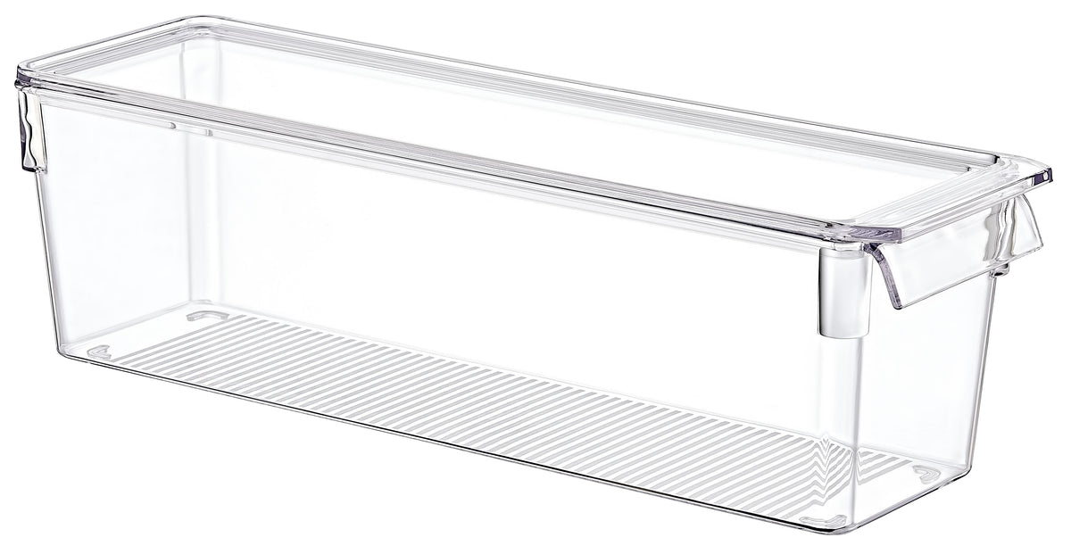 Tall Clear Organizer with Lid, Modern Acrylic Storage