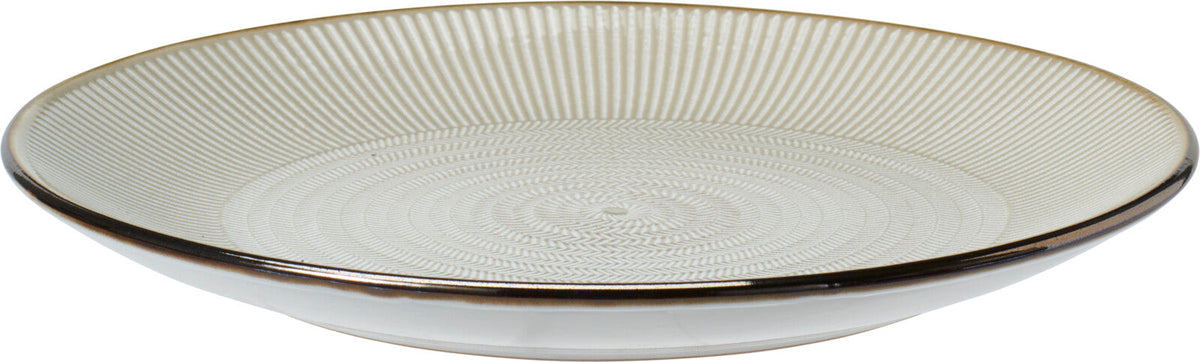 Stoneware Dinner Plate 27cm Embossed Winter Garden Reactive Glaze