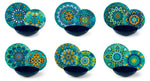 Mandala Mediterraneo Dinner Set 18 Pcs, Porcelain & Ceramic Plates, Blue Pattern