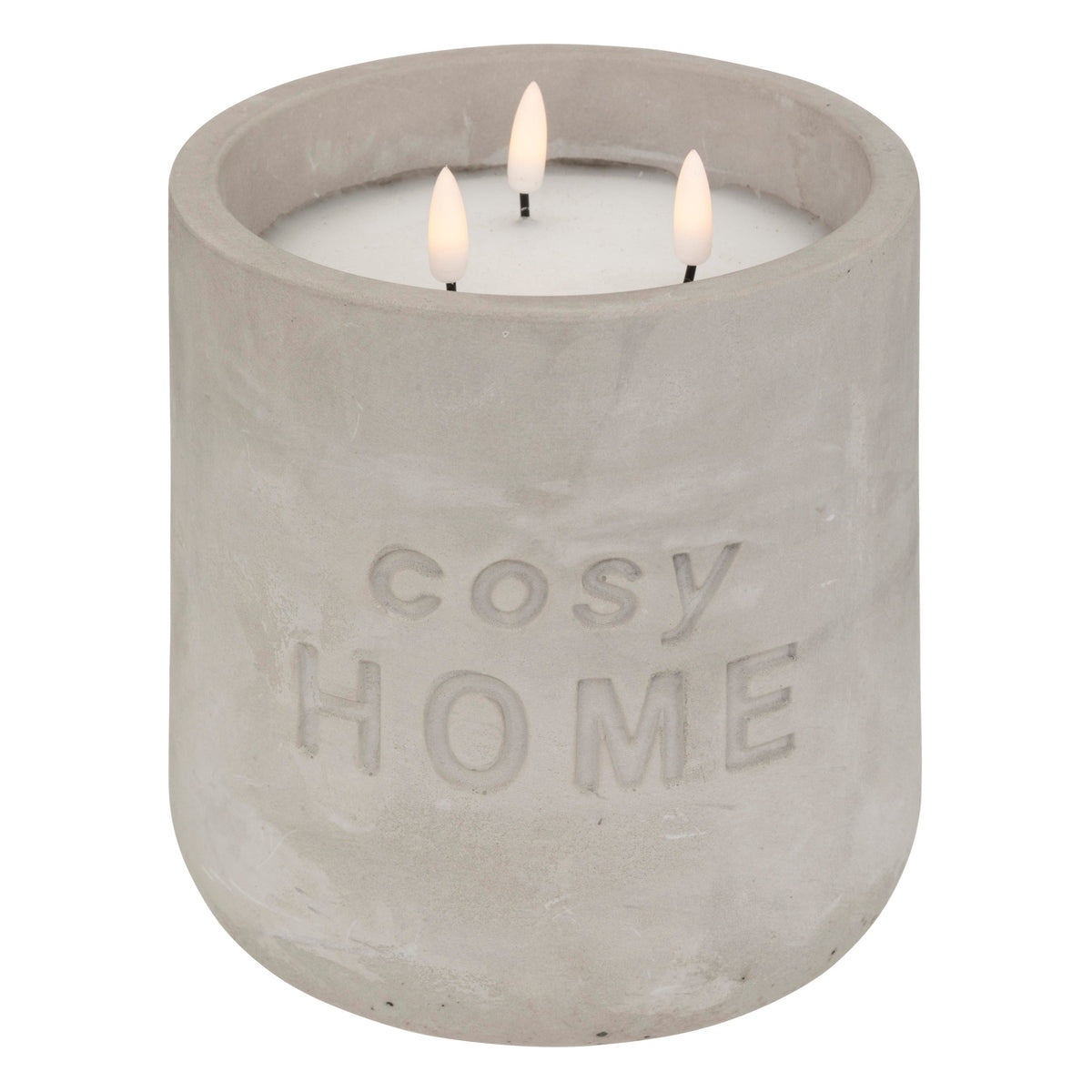 COSY LED Cement Candle – Warm Glow, Durable Finish