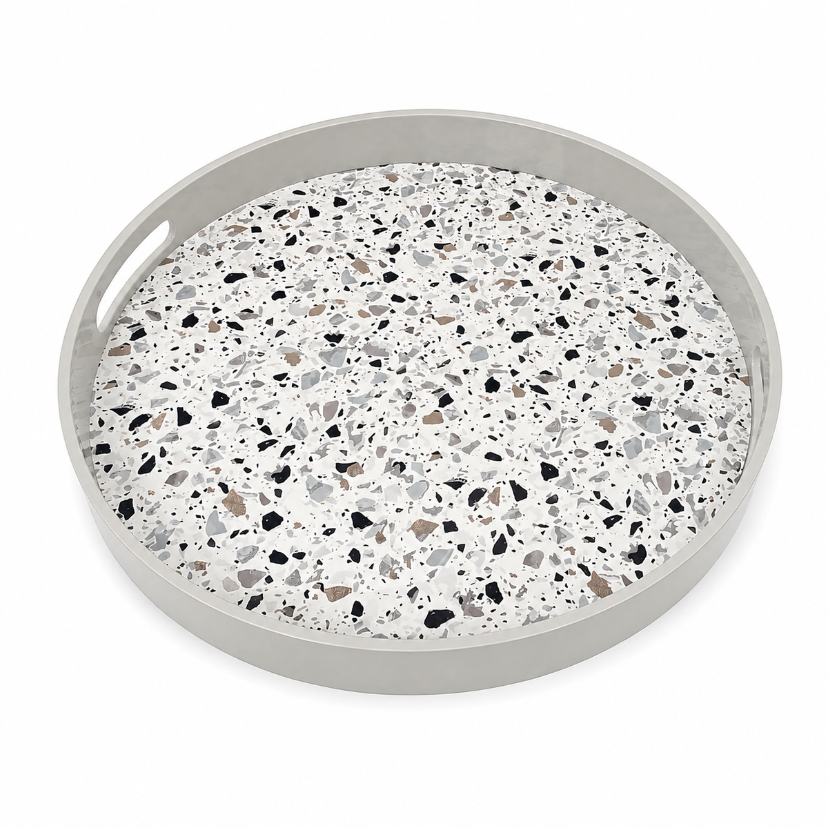 Round Tray with Mosaic Insert – 40 cm