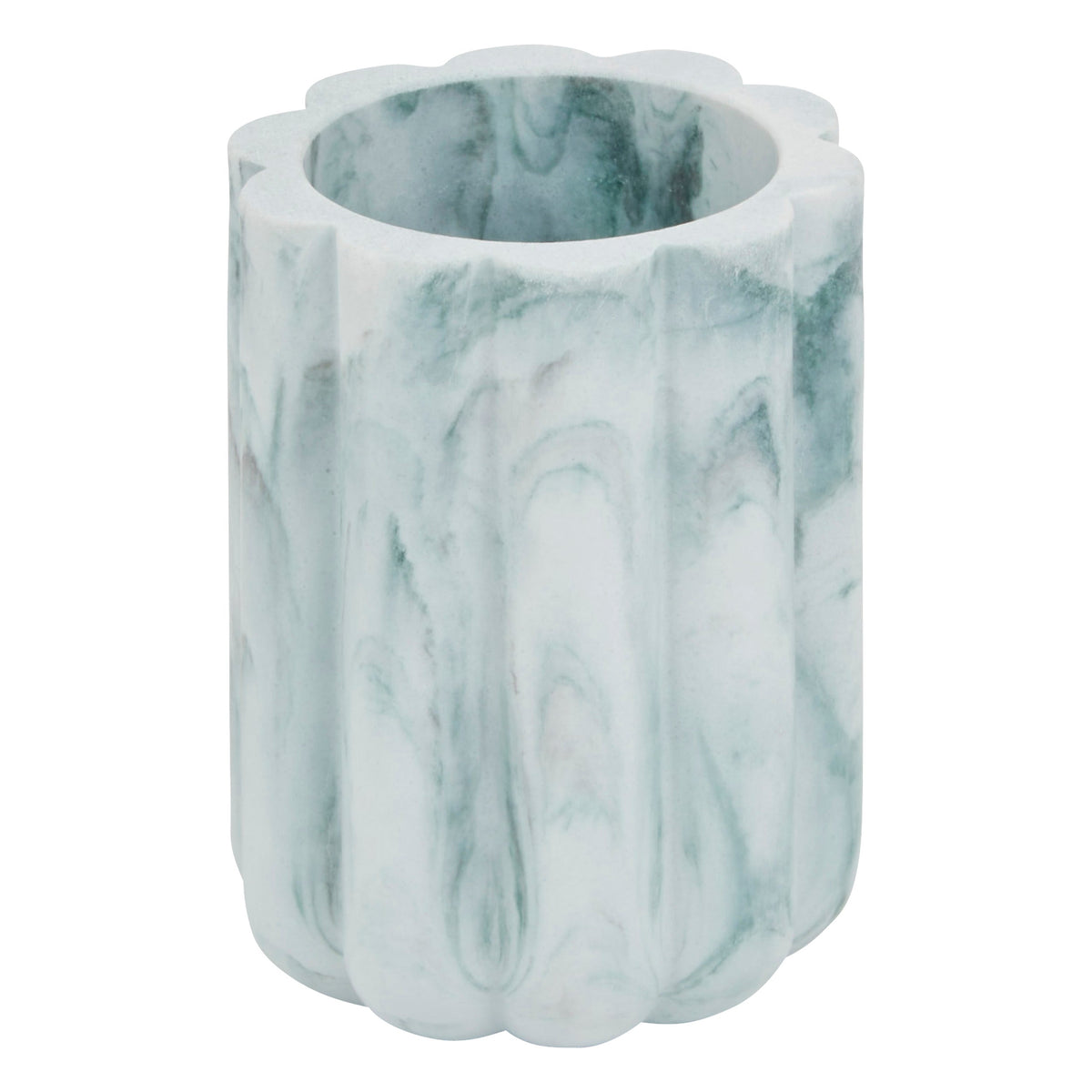 Marby Toothbrush Holder - Polyresin Marble Effect, 7.8 x 11 cm