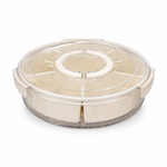 Rotating Snack Box with Compartments 30 cm Diameter Transparent Lid